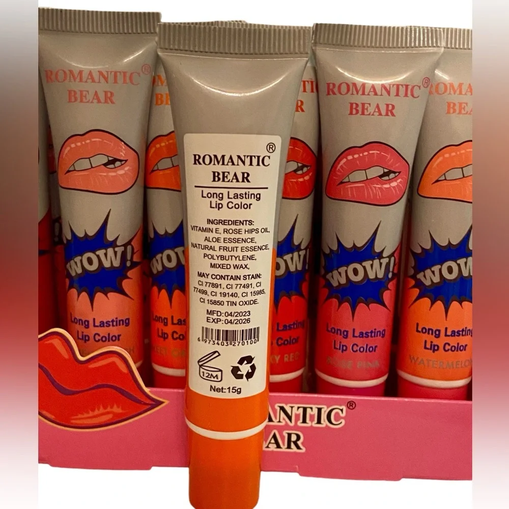 💎 Korean WOW Romantic Bear Sweet Orange Peel Off Tattoo Lip Stain Lip Gloss